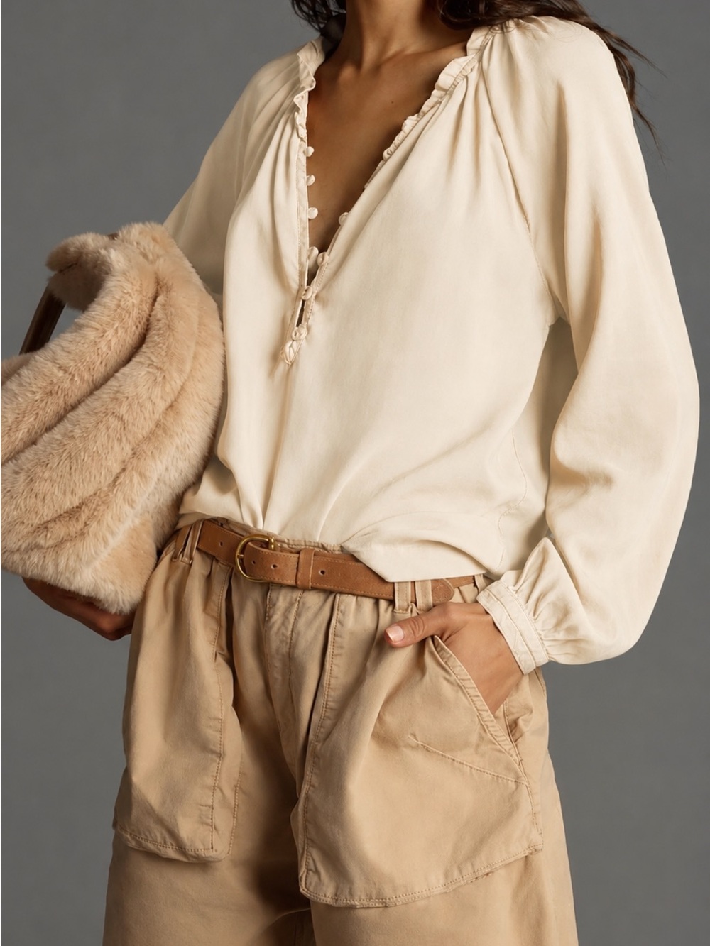 cloth & stone 100% Tencel Henley Top (rack)